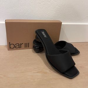 Bar III Black Open-Toe Block Heel Sandals